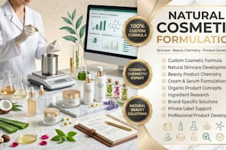 develop natural cosmetic formula, skincare formulation, chemistry beauty product