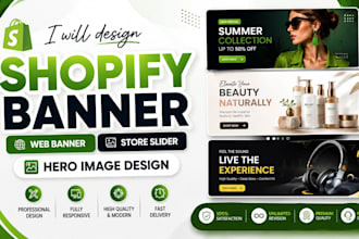 design shopify banner, web banner, store slider and image design