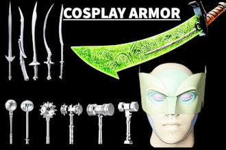 design custom 3d mask model cosplay armor helmet wearable stl model