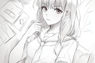sketch you anime sketch illustration