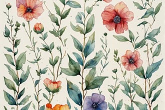 design botanical artwork of plants and flowers for you