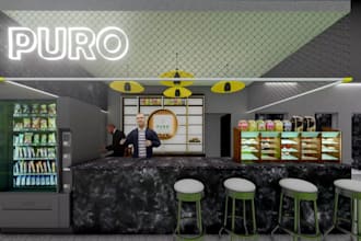 construct interior padel court,bar interior,futureristic rendering,black shelf
