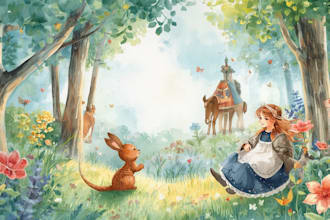 watercolor childrens story book illustrator