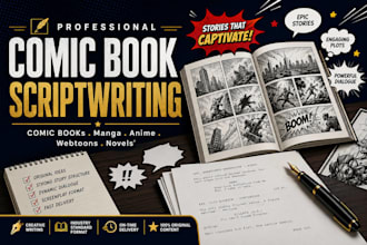 write a script for your comic book, anime, novel, webtoon, or manga