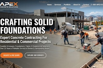 design squarespace concrete contractor website driveway patio repair quote form