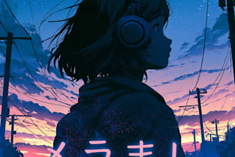 design your album cover in anime style