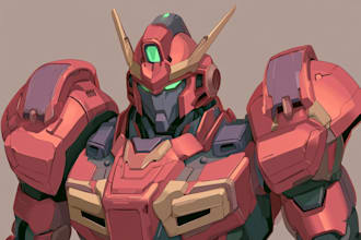 illustration and concept mecha, gundam, and robot