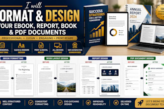 format and design your book report book and pdf document