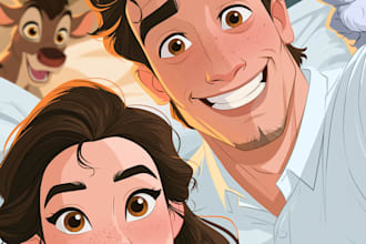draw cartoon portrait in disney cartoon
