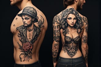 do floral and minimalist tattoo design