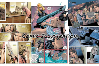 create quality comic book illustration, nsfw comic art as a comic artist