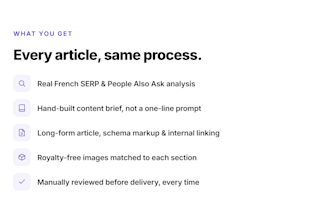 write a complete french SEO content asset for your site