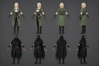 model and texture a low poly 3d character