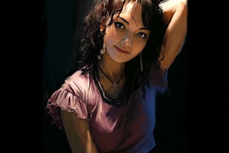 create vintage oil painting portrait