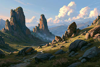 do fantasy landscape illustrations