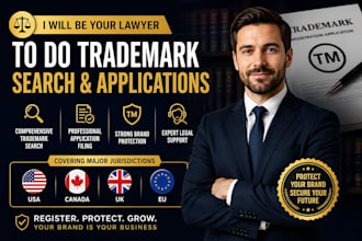 be your lawyer to do trademark search and applications in USA, canada, UK
