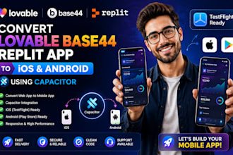 convert lovable base44 replit app to ios android using capacitor testflight