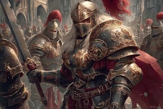 draw epic warhammer 40k character art and grimdark illustrations