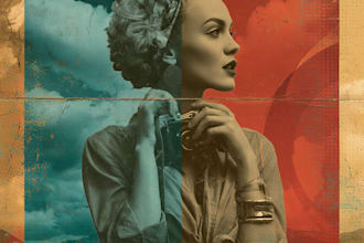 make vintage retro, modern album cover art