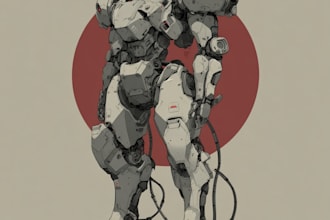 design custom futuristic mecha robot artwork