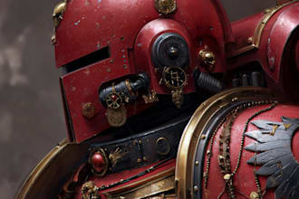 create grimdark sci fi character art inspired by warhammer 40k