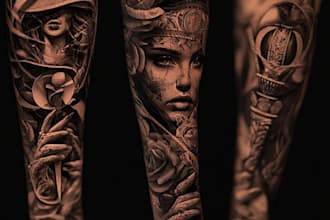 create a tattoo design of tattoo sleeve