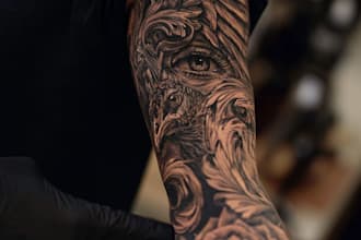 create an awesome tattoo design as a tattoo artist