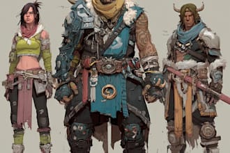 design original character concept art for games and stories