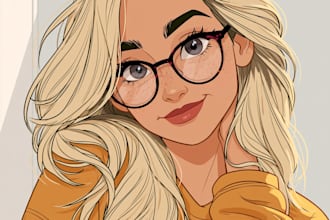 draw cartoon portrait in disney cartoon illustration