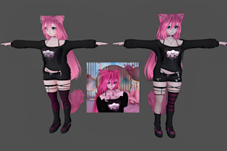 do custom vrchat avatar anime furry avatar commission for pc and quest