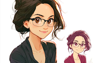 draw anime portrait with custom weapon and outfit