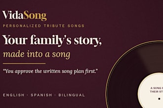 write a personalized spanish or bilingual tribute song for your family