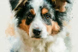 create a custom watercolor pet gift illustration