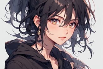 draw anime character art illustration for you