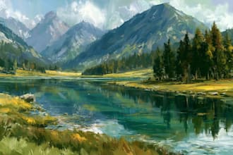 paint landscape in oil painting art