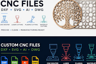 create custom dxf svg ai files for cnc laser router plasma and waterjet