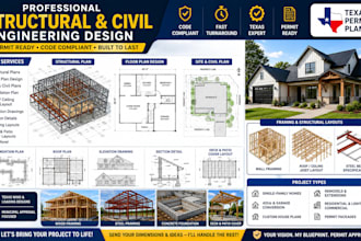 civil and structural drawing floor plan permit plans texas
