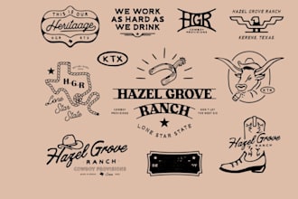 do western cattle brand ranch cowboy logo design