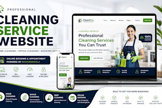 build cleaning service website, home, office cleaning website, booking koala