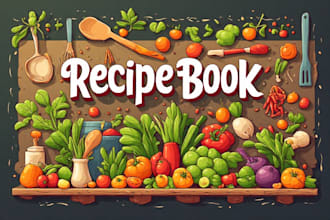 design beautiful cookbook cover and recipe book cover design