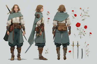 do character design, concept art, and splash art