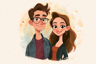 draw couple portrait illustration