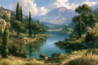 paint landscape in oil painting