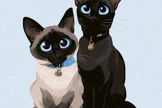 draw a disney pet portrait illustration