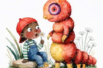 do hand drawn watercolor book illustration hand drawn