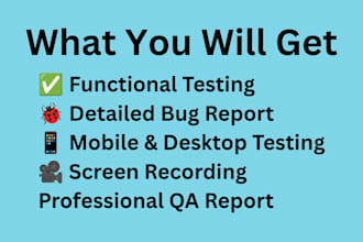 do precise QA usability testing and comprehensive website review