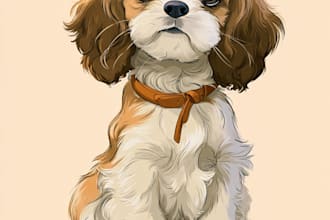draw your cute pet into disney cartoon portrait style