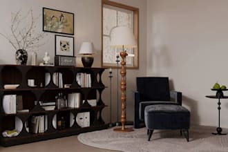 design photorealistic 3d study room cozy home workspace with soft cushioned desk