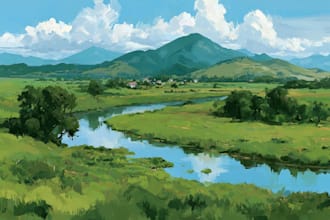 paint landscape in oil painting