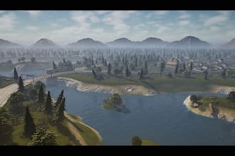 design realistic 3d game environment open world vr world landscape design